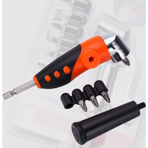 1/4 inch netic Angle Bit Driver Adapter Screwdriver Adjustable Thumb Flange Off-Set Power Head Power Drill + Phillips Bits