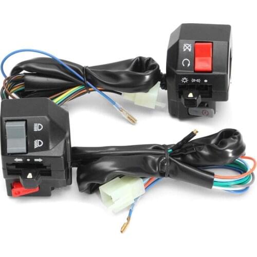 1Pair 22mm Motorcycle Switch Motorbike ATV Handlebar Left Right Side Control Switches Fog Light Horn Turn Signal Switches