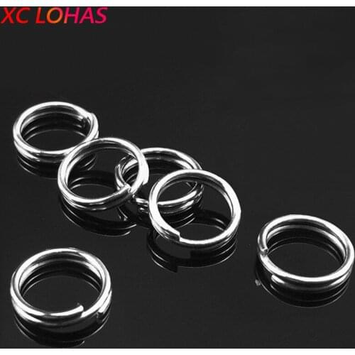 100pcs/pack Stainless Steel Fishing Split Rings for Blank Lures Crank Bait O Ring Fishing Connector for Lure to Hook Accessories