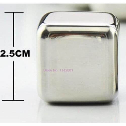 200pcs Wine Whiskey Stones Chiller Ice Stone Stainless Steel Ice Cubes Reusable metal Beer Cooler For Vodka Champagne Wort Bar