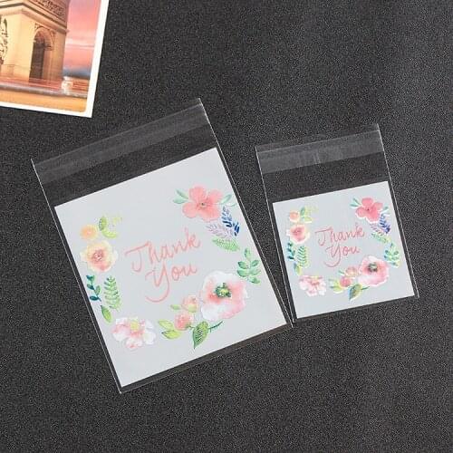 500PCS Thank You Gifts Bag for Wedding Party Cellophane Cookie Bags Plastic Package for Candy OPP Food Grade Self Adhesive Bags