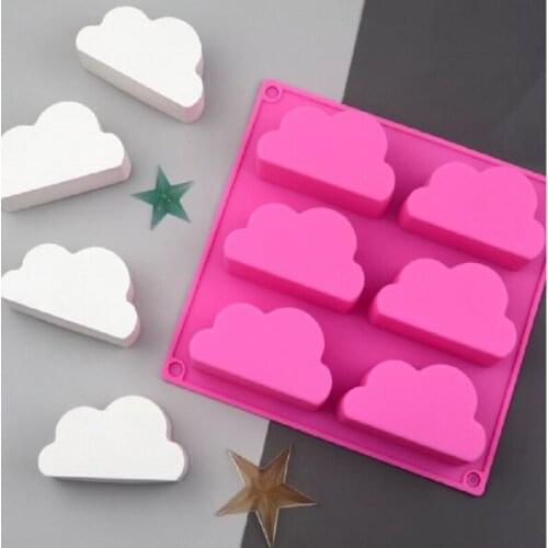 6 hole cloud Silicone Mousse Cake Mould Jelly Pudding Mould