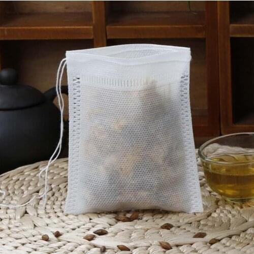 Tea Bags 10000Pcs/Lot Empty Drawstring Pouch Bag 8×12 CM Seal Filter Cook Loose green flower Coffee Pouches Tools SN26