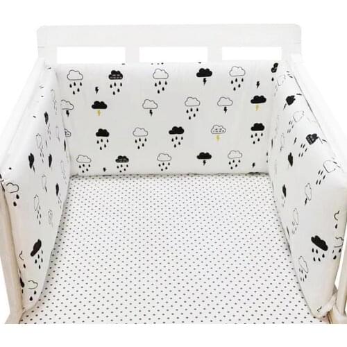 Nordic Stars Design Baby Bed Thicken Bumpers One-piece Crib Around Cushion Cot Protector Pillow Newborns Crib Bumper