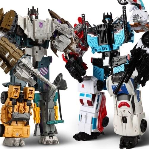 HaiZhiXing 5 IN 1 Oversize 32CM Devastator Toy Boy Transformation KO Robot Car Action Figure Aircraft tank Model Kid adult Toys