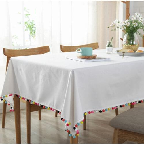 Proud Rose Simple Linen Tablecloths Wedding Decoration Stripe Table Cloth Rectangular Pure Color Table Cover Home Decoration