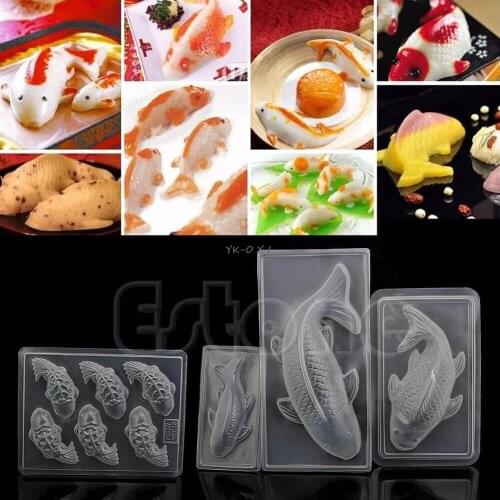 Hot Sale 1pc DIY 3D Medium Koi Fish Plastic Cake Chocolate Mould Jelly Handmade Sugarcraft Mold 28cm x 17.5cm