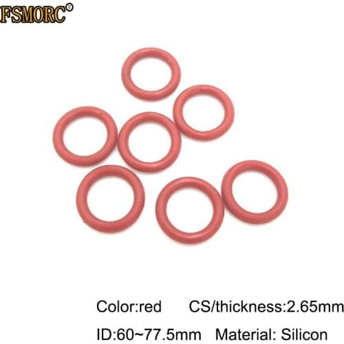 ID 60 61.5 62 63 65 67 69 71 73 74.5 75 77.5mm*2.65mm Thickness white and red silicon o-rings Food Grade Seals gasket no poison