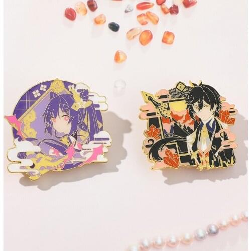 Game Genshin Impact Pin Metal Badge Fashion Simple Brooch Retro Pin Men And Women Role Playing Gift For A Friend