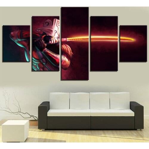 Cartel de juego Modular de pintura de lona moderna 5 piezas 2 DotA Juggernaut arte de la pared decoración del hogar niños habita