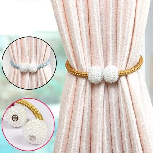2pcs Pearl Magnetic Curtain Clip Curtain Frame Buckle 16 Color Buckle Clip Hang Ball Buckle Tie Back Curtain Accessor Home Decor