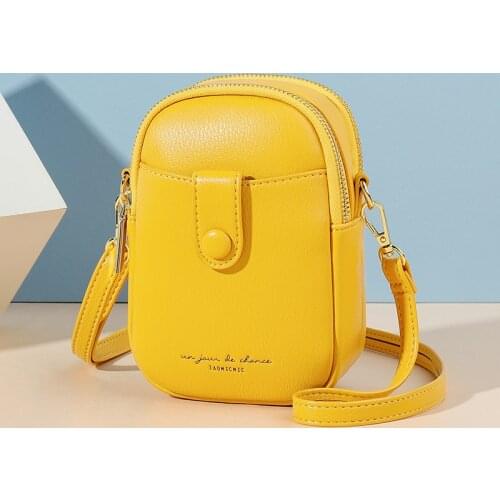 Multi-color Fashion Mini Crossbody Shoulder bag Ladies Phone Purse Small PU Leather Zipper Handerbag Messenger Bags For Girl