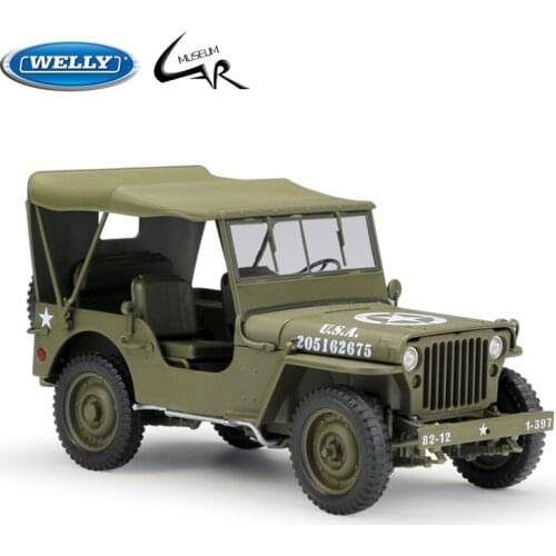 WELLY 1:18 Model Car Simulation Alloy Metal Toy Car Childrens Toy Gift Collection Model Toy Gifts Jeep 1941 Willys MB