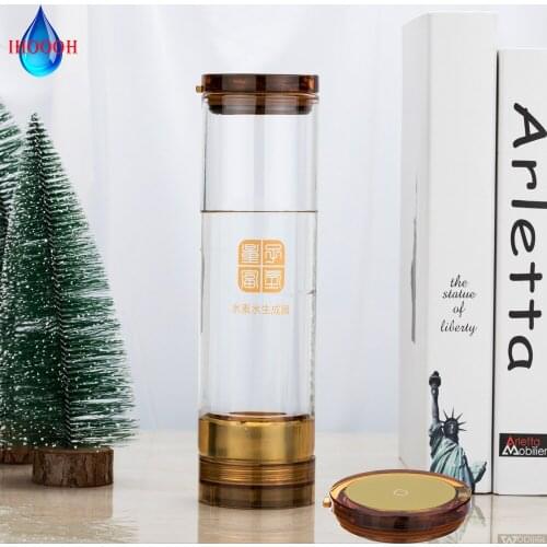 Rich Hydrogen Water Generator Electrolysis H2 Rechargeable Portable Ionizer Bottle Anti Aging 600ml With Acid Water Cavity