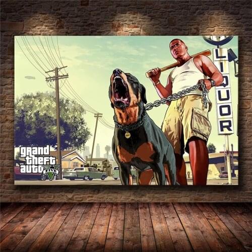 Game Poster Grand Theft Auto V GTA 5 Canvas Art Print Painting Wall Pictures For Room Home Decoration Wall Decor No Frame
