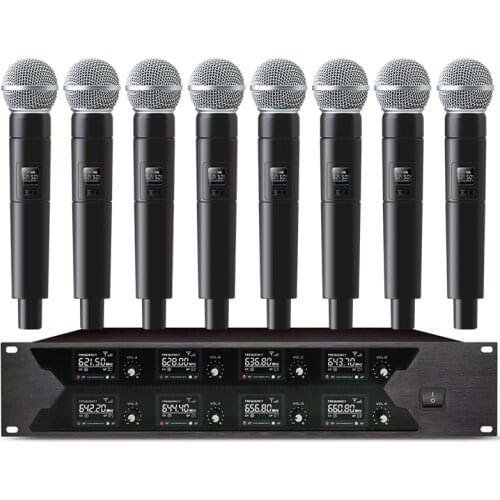 Professional wireless microphone 8-channel handheld microphone family KTV karaoke household microphone stage microphone wireless