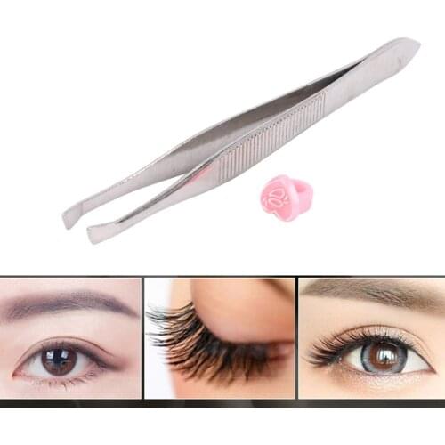 Pro Eyebrow Tweezer Flat Slanted Steel Eye Brow Clips Hair Removal Tweezer Tool Eyebrow Pliers Women Makeup Tool