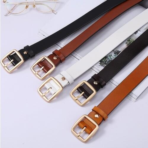 Pin Square Buckle Women Fashion Simple Ladies Trend Leather Belt for Womens New Youth Brand Belt Jeans Corset Belt Classy