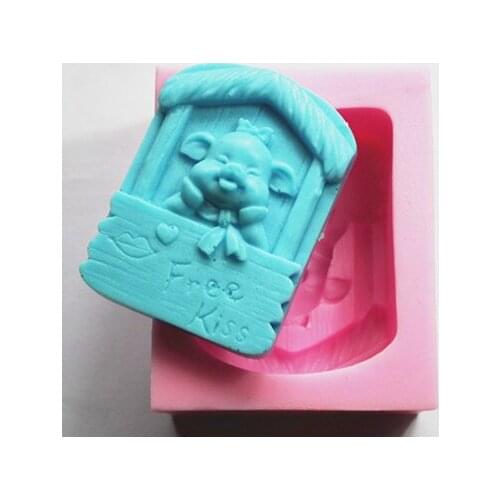 Handmade Soap Silicone Mold Animal Candle Molds Polymer Clay free kiss