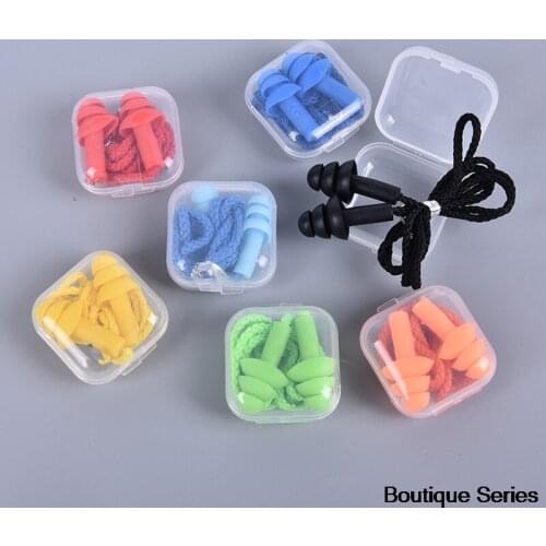 Silicone Ear Plugs Sleep Earplugs Noise Reduction Swimming Earplugs With Rope