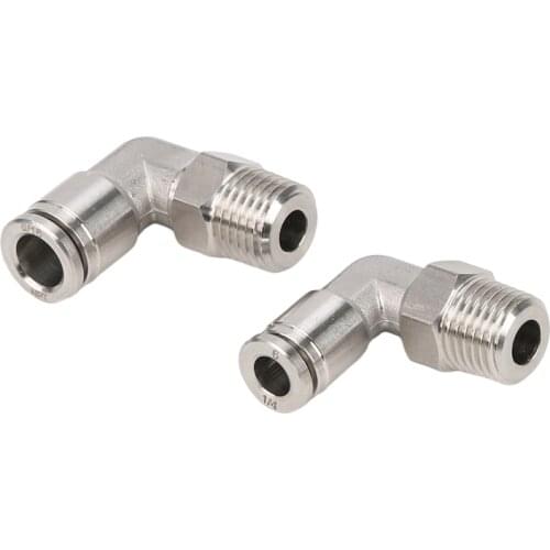 1/8" 1/4" 3/8" 1/2" 304 Stainless Steel 90 Degree Right Angle Male Thread Quick Connector PL4mm6mm8mm10mm12mm14mm16mm