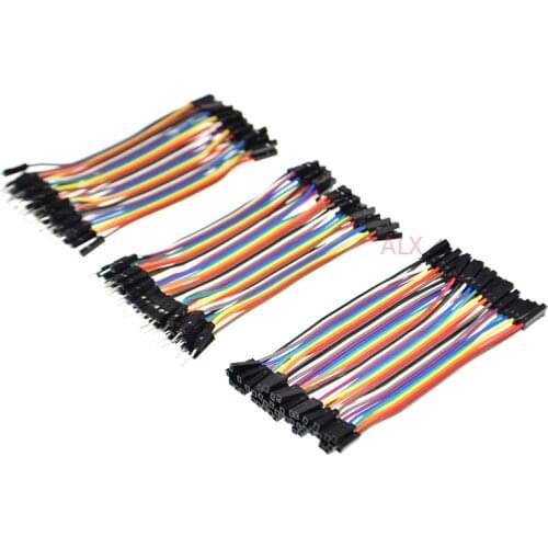 120pcs 10CM 40PIN DUPONT LINE MALE TO MALE + FEMALE TO FEMALE + MALE TO FEMALE 40p jumper wire CONNECTOR cable FOR PCB ARDUINO