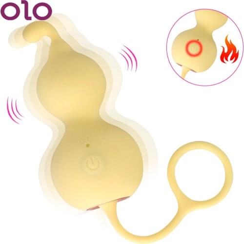 OLO Stimulator Adult Products Heating G-spot Massager Sex Toys for Women Gourd Shape Vibrating Egg Female Masturbation Vibrator