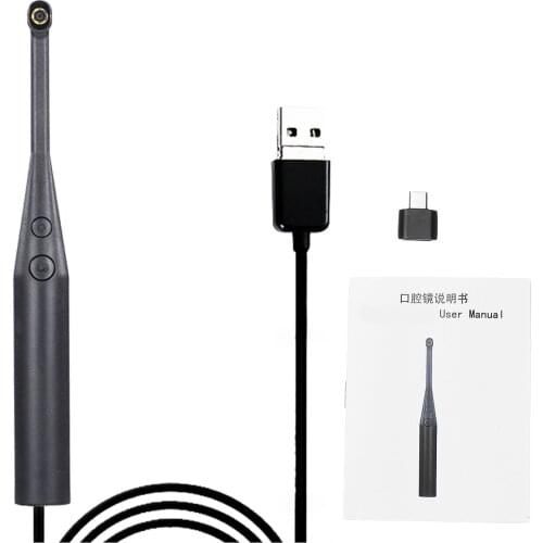 2 in 1 USB Dental Oral Intraoral Camera 720P HD Medical Endoscope Teeth Mirror with 6 adjustable LED Lights for Android Phone PC