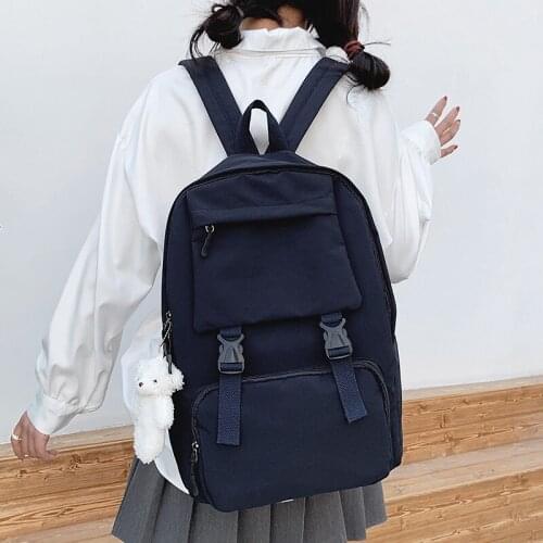 Large Capacity Womens Backpack 2021 New Korean Leisure Student School Bag Nylon Fabric Travel Bags
