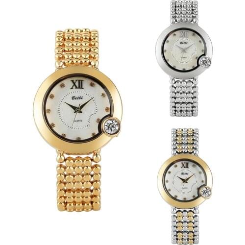 Womens Watch Luxury Diamond-encrusted Quartz Watch White Dial Wristwatch for Female Alloy Strap with Hook Buckle