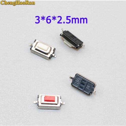 ChengHaoRan 10pcs SMD Tactile Tact Push Button Micro Switch Momentary Two Pin Push Button Switch For MP3 MP4 3*6*2.5 mm