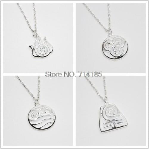 12pc/lot Silver tone The Last Airbender charm halloween charm necklace pendants 4 Nations bronze tone jewelry keyring keychain