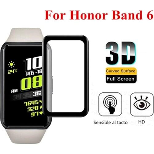2pcs 3D Protective Film on for Huawei Honor Band 6 Full Curved Edge Screen Protector for huawei band6 band 6