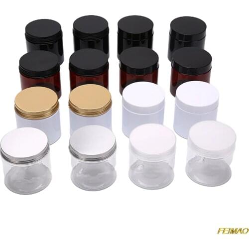 2pcs Plastic Jar Cosmetic Cream Jar Plastic Pot Aluminum Lid Plastic Cap PET Container Empty Food Packing Cans