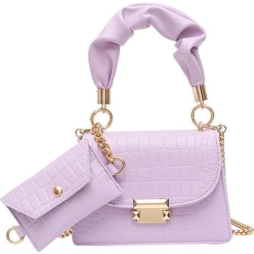 2PCS Women Purses High Quality Handbags Fashion Purses And Handbags Luxury Designer Crossbody Bag For Women Girls Tote Bag Chain