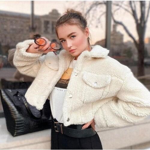 2020 New European And American Style Fashion Casual Womens Design Sense Multi-Pocket Lapel zero short coat white sky blue