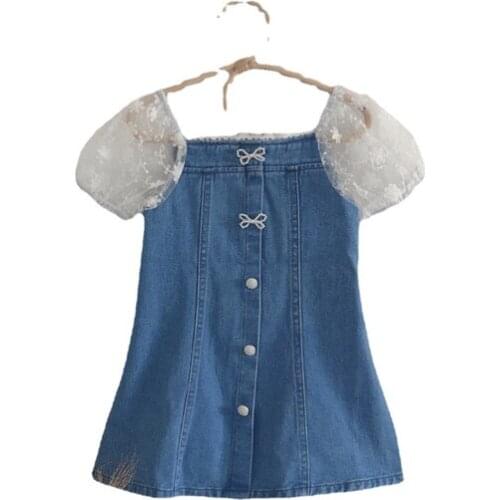 2021 Summer Casual Solid Girls Dress Cartoon Kids Dresses For Girls High Quality Fashion Girl Clothes