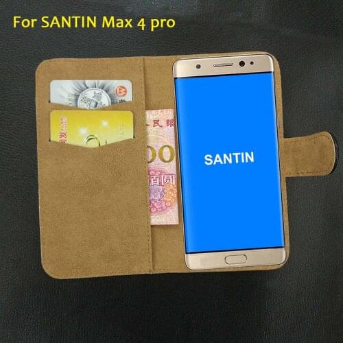 6 Colors Super!! SANTIN Max 4 pro Case Flip Dedicated Leather Luxury Exclusive Protective 100% Special Phone Cover+Tracking