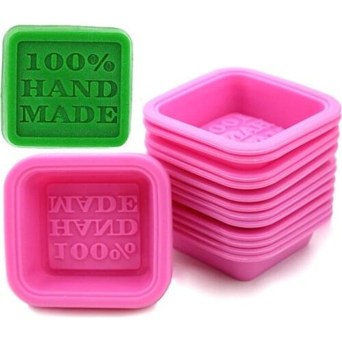 7x7cm Soap Molds Oven Handmade Silicone craft Cute Craft Art Square Silicone Oven Handmade Soap Molds DIY Soap Mold