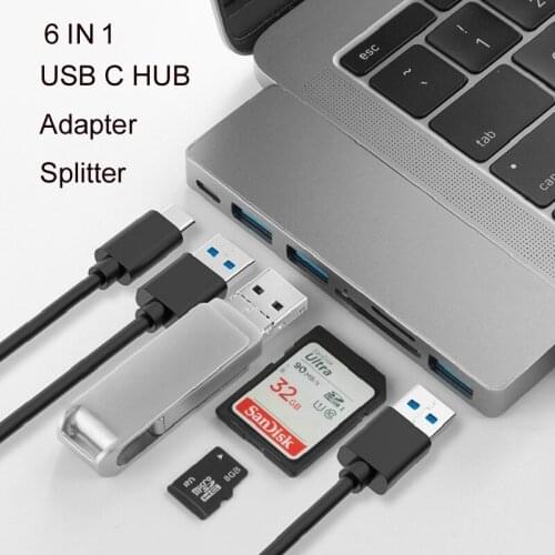 USB HUB C Thunderbolt 3 Adapter Dock With Hub 3.0 TF SD Reader Slot PD for MacBook Pro Air M1 Splitter Type-C Hub for Laptop