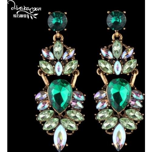 Dvacaman Brand 2018 Rhinestone Crystal Drop Earrings Women Fashion Handmade Flower Wedding Earrings Nigerian Party Jewelry O72