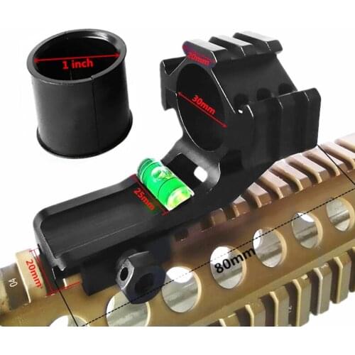 FIRECLUB Tactical 25.4mm 30mm Cantilever Scope Ring Mount Weaver Tri-Rail with Bubble Level for 20mm Picatinny Rail