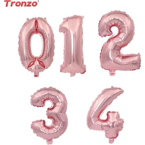 Tronzo Number Balloon Foil Birthday Party Decorations Kids Rose Gold Number Balloons Wedding Birthday Party Decoration Balloons