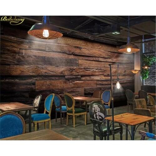Beibehang Custom photo wallpaper mural wood block together wood grain bar restaurant cafe background wall papers home decor