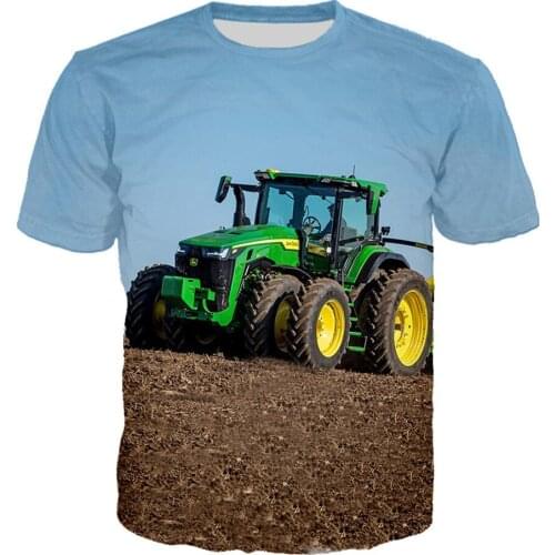 Women Men Car Tractor 3D Print Birthday Tshirt Summer Boys Girl Hip Hop Ropa Hombre Fashion T-Shirt Kids Tee Tops Female Clothes