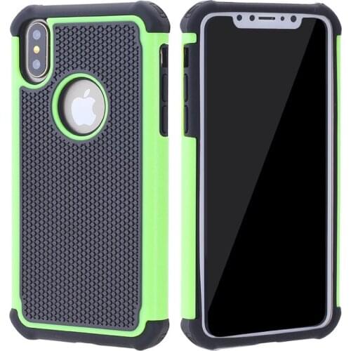 30pcs/lot Ball Pattern Hybrid Heavy Duty Plastic Silicone Shockproof Cover Case For iPhone X