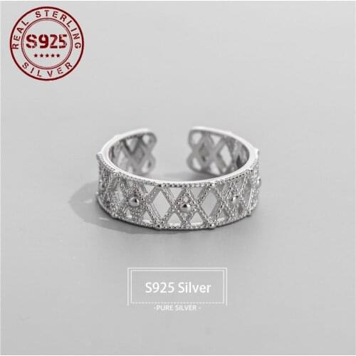 Real 925 Sterling Silver Ring for Women Party Wedding Resizable Luxury Women Ring Bride Jewelry Women Accessories