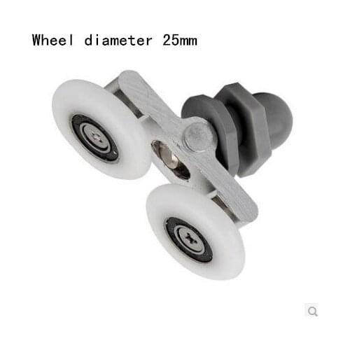 Wheel diameter25mm Glass shower door roller pulley wheel arc bathroom shower round swing round