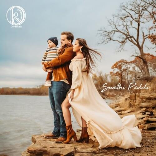 Don&Judy Boho Style Retro Top and Skirt Set Maternity Or Non Maternity Dress for Photoshoot Photography Props Party Gown 2021