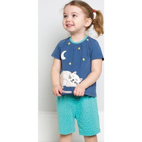 Little maven brand children 2019 summer baby boys girls clothes cotton childrens sets animal cat print t shirt + shorts